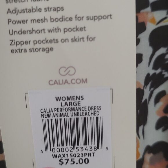 CALIA Performance Dress New Animal Unbleached Sz L NWT - Picture 6 of 13